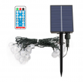 Гірлянда на сонячній батареї, USB, кульки 12м. 100 led, акумулятор 18650, 3.7В. 1200 mAh, 8 режимів, пульт, всесезонна